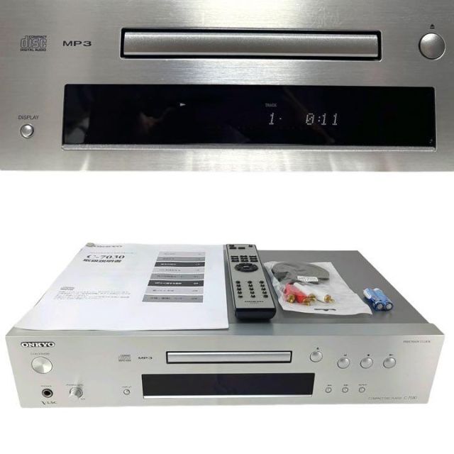 安心の正規品は 【美品 動作確認済】ONKYO CDプレーヤー (シルバー) C