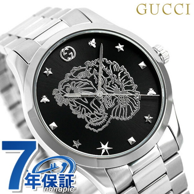 Gucci - グッチ 腕時計 Gタイムレス 38mm クオーツ YA1264125GUCCI ブラックxシルバー