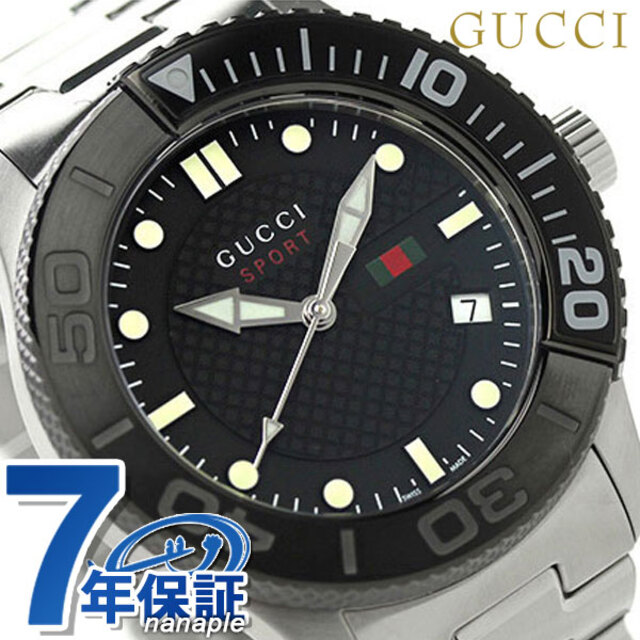 Gucci - グッチ 腕時計 Gタイムレス クオーツ YA126249GUCCI ブラックxシルバー