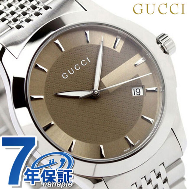 最旬トレンドパンツ Gucci ブラウンxシルバー YA126406GUCCI クオーツ