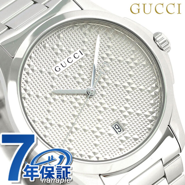 日本製】 Gucci シルバーxシルバー YA126459GUCCI クオーツ 40mm G ...