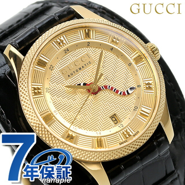 【数量は多】 40mm Gタイムレス 腕時計 グッチ - Gucci 自動巻き ゴールドxブラック YA126342GUCCI 腕時計(アナログ)