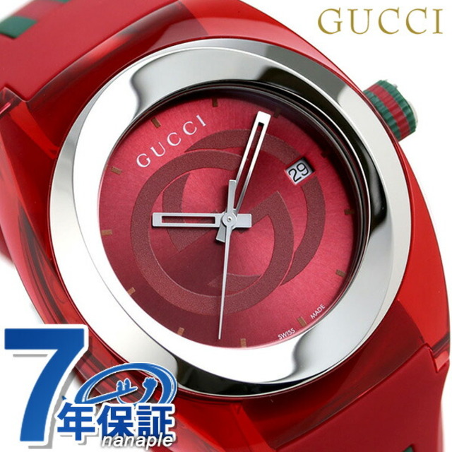 Gucci - グッチ 腕時計 シンク 46mm クオーツ YA137103AGUCCI レッドxレッド