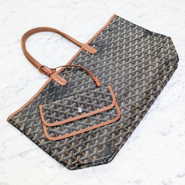 GOYARD ゴヤール トートバッグ サンルイPM ブラウン/ブラック PVC
