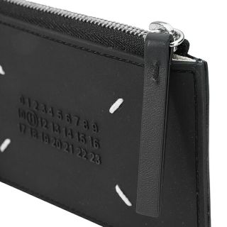 美品 Maison Margiela メゾン マルジェラ ブラック 黒 シルバー金具 レザー SA1UI0004 コインケース コンパクトウォレット メンズ 403470