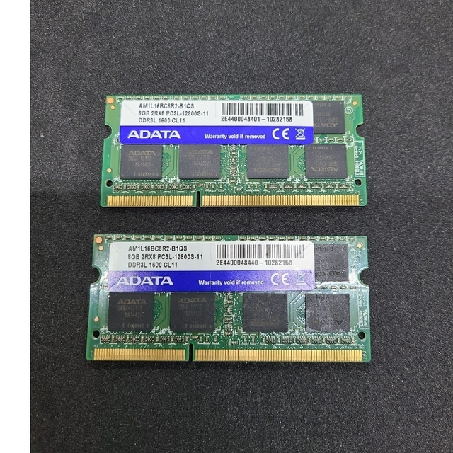 ノートパソコン用メモリーDDR3L8GB〜2枚　(A8-1•2)