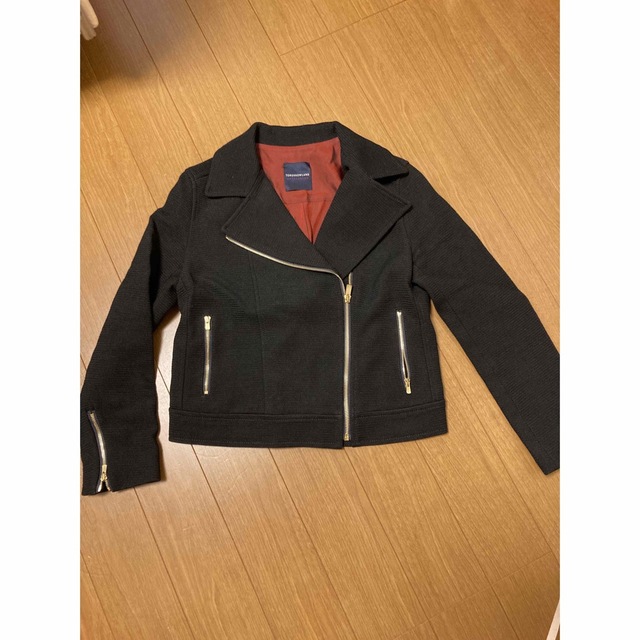 TOMORROWLAND(トゥモローランド)のトゥモローランド　ライダースジャケット　黒　布製 レディースのジャケット/アウター(ライダースジャケット)の商品写真
