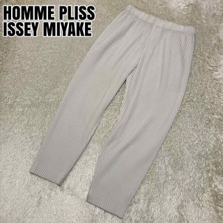 イッセイミヤケ(ISSEY MIYAKE)のほぼ新品✨オムプリッセ イッセイミヤケ プリーツパンツ ストレート ホワイト 2(その他)