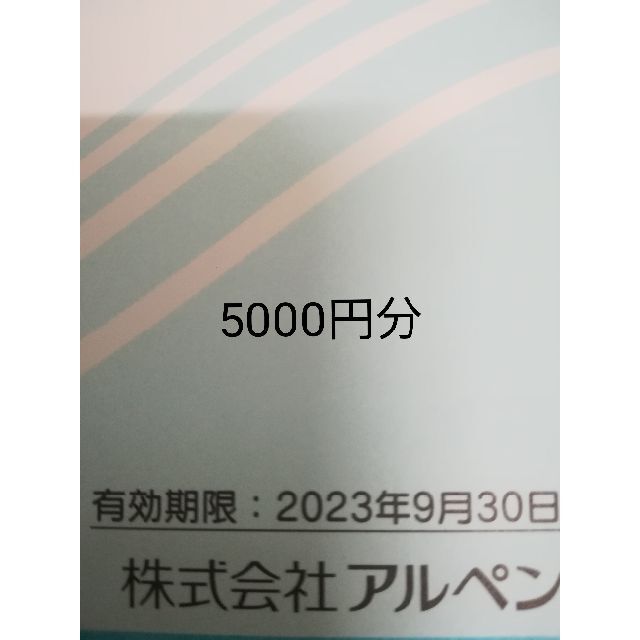 5000円　アルペン株主優待