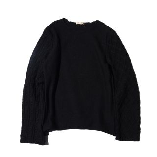 コムデギャルソン(COMME des GARCONS)のコムデギャルソン 総黒パネル デザインニット  セーター ゆったりめS (ニット/セーター)