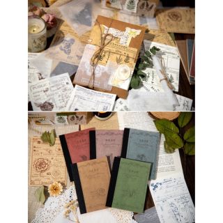 新品❗️花と早朝の薄霧シリーズ レトロコラージュ素材紙 多素材 5種150枚