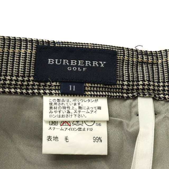 バーバリーゴルフ パンツ スラックス チェック柄 11 M ベージュ 黒の