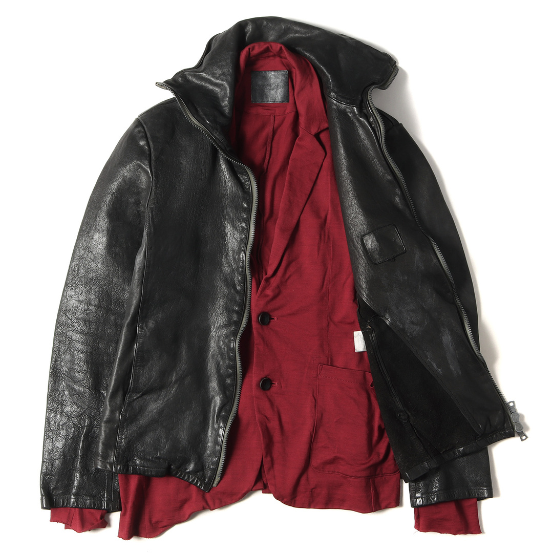 BACKLASH イサムカタヤマ バックラッシュ ジャケット ハイネック ジップ レザージャケット SCREAMING JAY LAYERD BLOUSON シングル ライダース ブルゾン アウター ブラック 黒 M【メンズ】 2