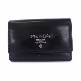 プラダ(PRADA)のプラダ PRADA 6連 キーケース 三つ折り レザー 黒 ブラック(キーケース)