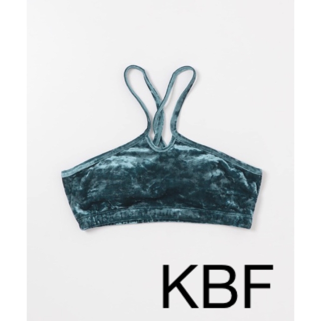 KBF(ケービーエフ)のKBF ケービーエフ ベロアブラトップ ブラジャー 見せブラ ブルー レディースのトップス(ベアトップ/チューブトップ)の商品写真