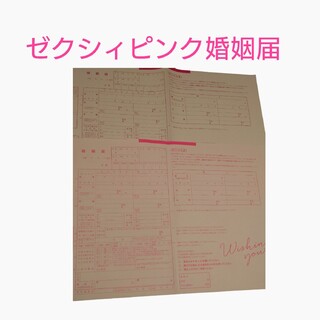 ゼクシィ付録　ピンクの婚姻届２枚セット(結婚/出産/子育て)