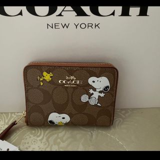 カラー】 COACH - 新品♡coach コーチ 黒 茶 折財布 おしゃれ SNOOPY