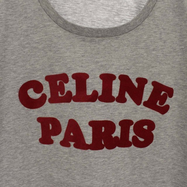 セリーヌ CELINE フロックロゴTシャツ 2X3097041 M グレー