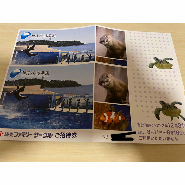 【えのすい】新江ノ島水族館招待券チケット　２枚 チケットの施設利用券(水族館)の商品写真