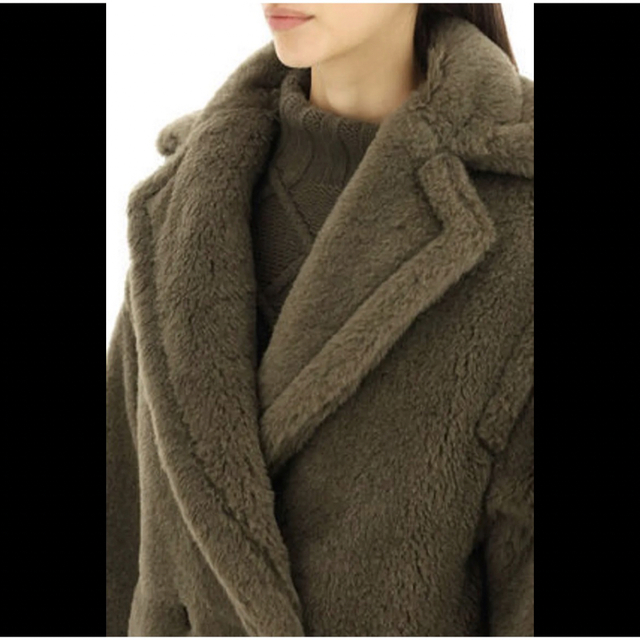 美品 max mara テディベアコート テディベアアイコンコート カーキ