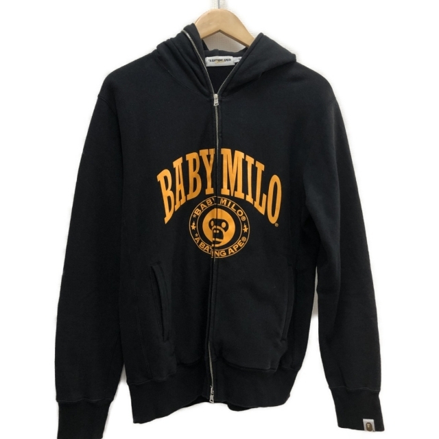 A BATHING APE(アベイシングエイプ)の□□A BATHING APE アベイシングエイプ メンズ パーカー ジップパーカー BABY MILO SIZE M ブラック メンズのトップス(パーカー)の商品写真