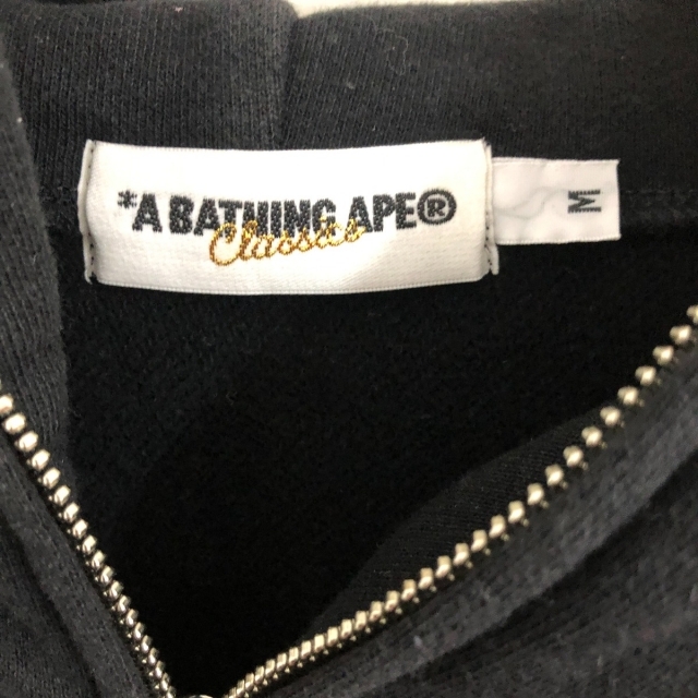 A BATHING APE(アベイシングエイプ)の□□A BATHING APE アベイシングエイプ メンズ パーカー ジップパーカー BABY MILO SIZE M ブラック メンズのトップス(パーカー)の商品写真