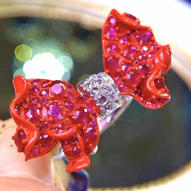 天然 ルビー ダイヤ リング ペンダントトップ2Way4.3ct k18 ¥ - ネックレス