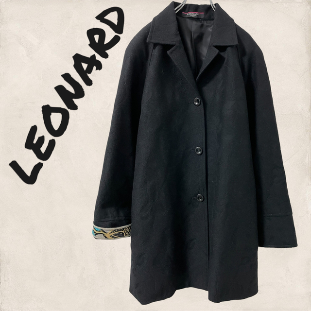 テーラードジャケット 高級感✨花柄刺繍 LEONARD レオナール アンゴラ