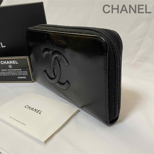 CHANEL シャネル デカココ レザー ラウンドファスナー 長財布 黒 - www