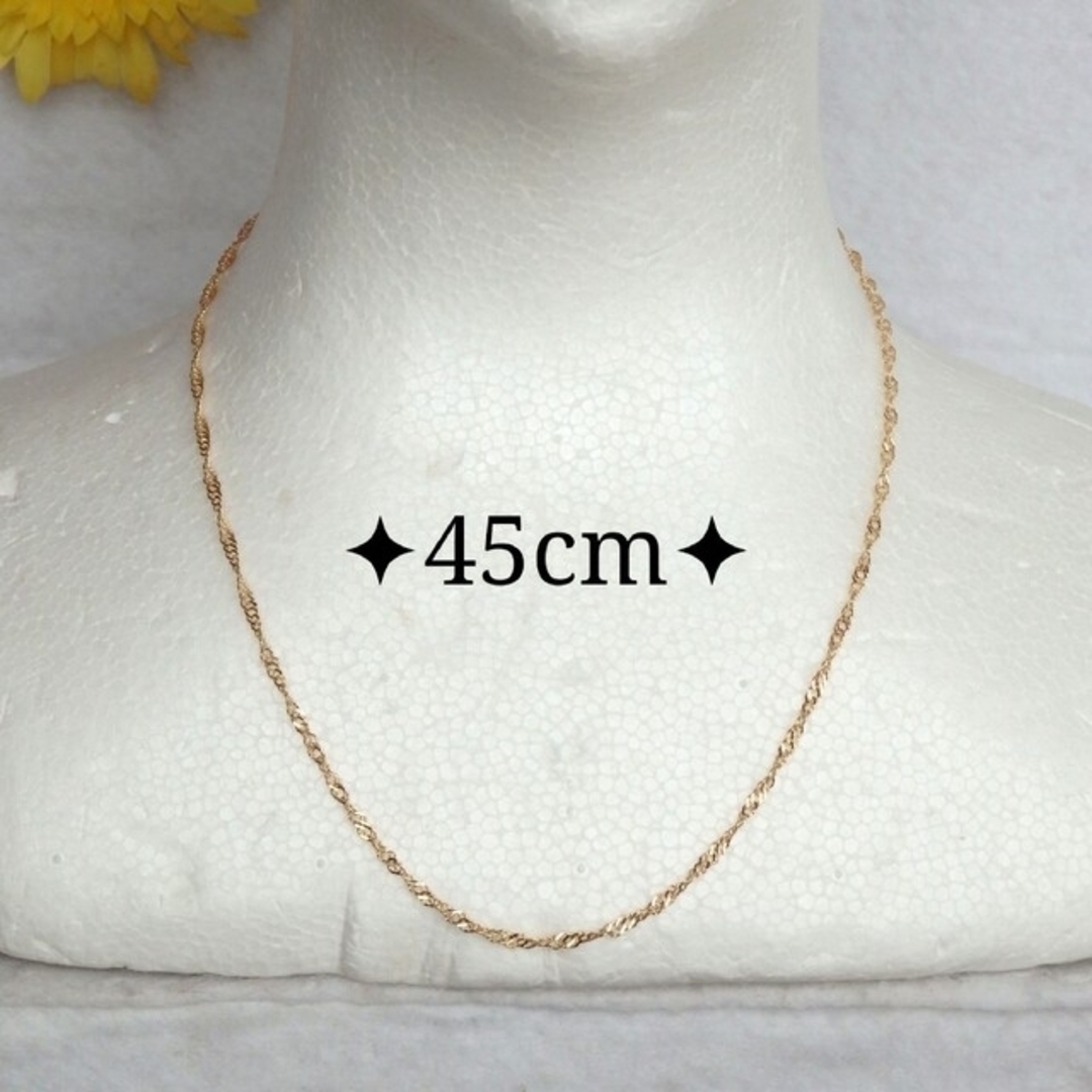 k18ネックレス　スクリューチェーン　18金　2.4㎜幅　18k レディースのアクセサリー(ネックレス)の商品写真