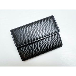 ルイヴィトン(LOUIS VUITTON)の美品 ルイヴィトン エピ ラドロー Wホック コインケース ミニ財布 黒(コインケース/小銭入れ)