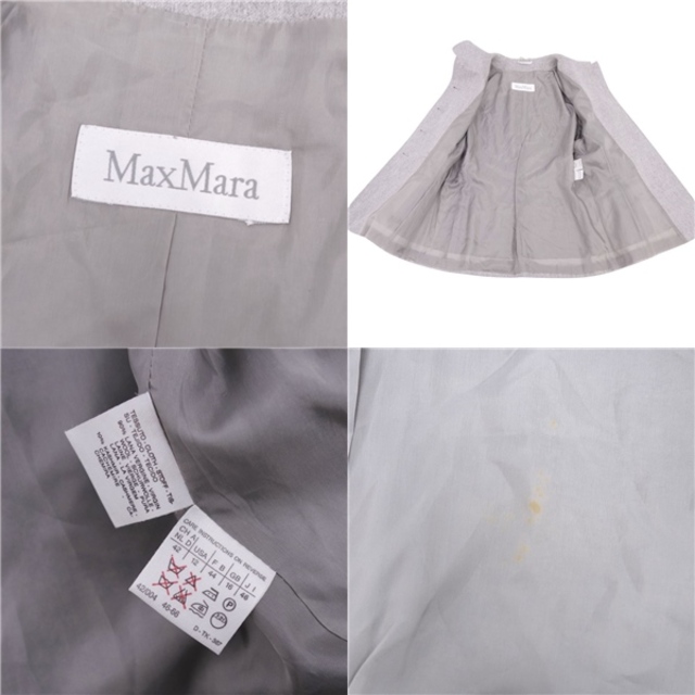 Max Mara(マックスマーラ)のマックスマーラ Max Mara セットアップ スカートスーツ ウール カシミヤ ジャケット スカート レディース JI46 USA12 FB44 GB16(XL相当) グレー レディースのフォーマル/ドレス(スーツ)の商品写真