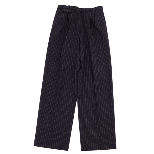美品 マックスマーラ Max Mara セットアップ パンツスーツ ストライプ ウール カシミヤ ジャケット パンツ JI42 USA9 FB40 GB10(L相当) ブラック