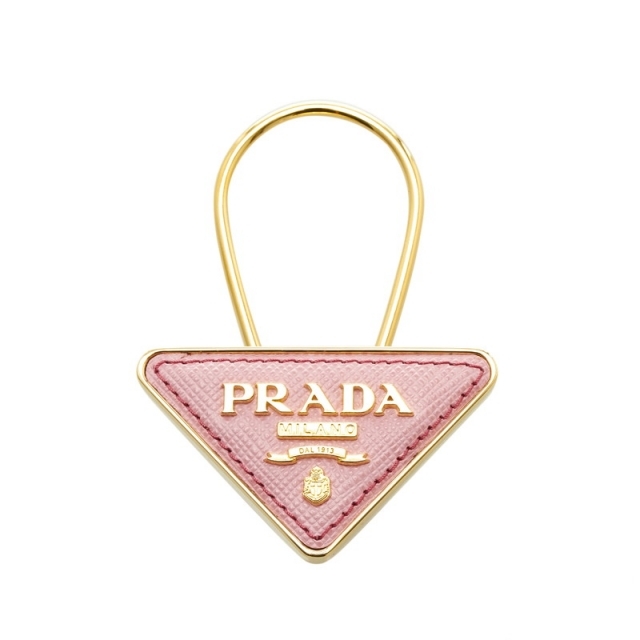 PRADA  サフィアーノ  三角ロゴ  キーホルダー  キーリング