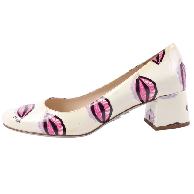 PRADA - プラダ PRADA パンプス ヒール リップ柄 パテントレザー PRADA - プラダ PRADA パンプス ヒール リップ柄 パテントレザー