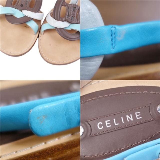 celine(セリーヌ)のセリーヌ サンダル マカダム トリオンフ ストラップ カーフレザー シューズ レディース 38.5(25.5cm相当) マルチカラー レディースの靴/シューズ(サンダル)の商品写真