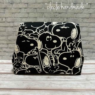 スヌーピー(SNOOPY)のhandmade★ワイヤーポーチ (スヌーピー ・black)(ポーチ)