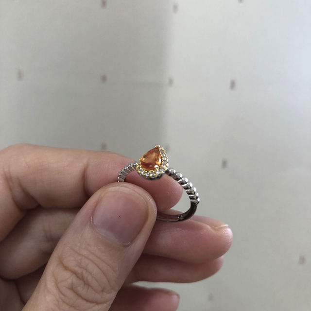 オレンジサファイア　天然石　指輪　リング レディースのアクセサリー(リング(指輪))の商品写真