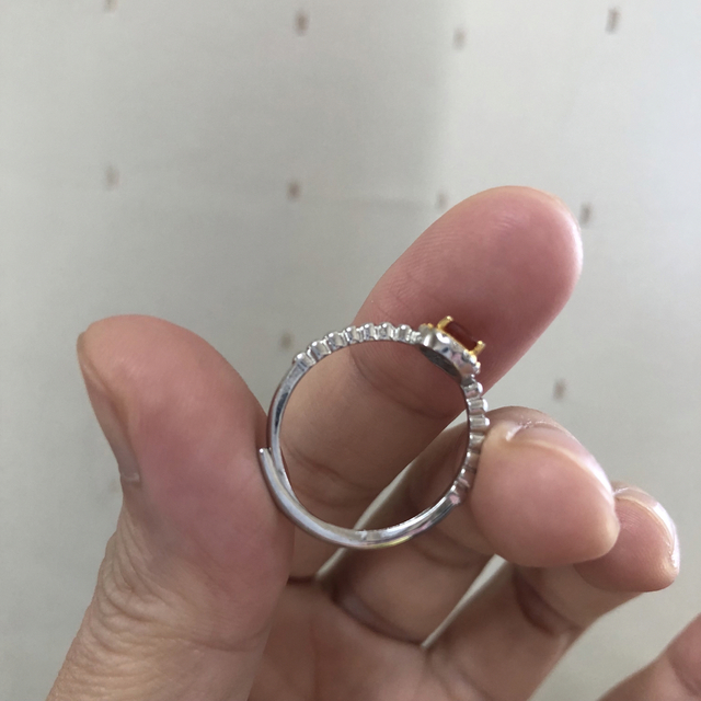 オレンジサファイア　天然石　指輪　リング レディースのアクセサリー(リング(指輪))の商品写真