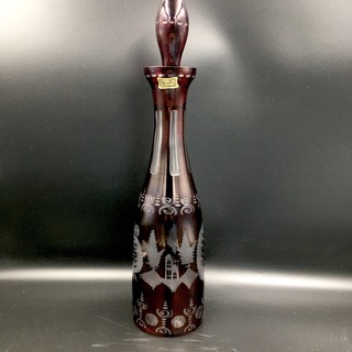 ボヘミア クリスタル(BOHEMIA Cristal)のボヘミアガラス　エーゲルマン　デキャンタ　一輪挿し　花瓶　インテリア　管9mpr(アルコールグッズ)