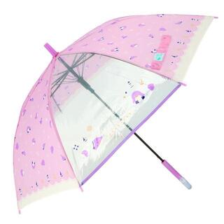 amusant sous la pluie 耐風 55cm ジュニア長傘 透明窓(傘)