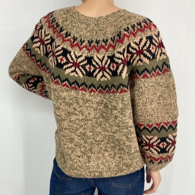 USA古着】ロンドンガール❗️ エディバウアー90s ノルディック柄