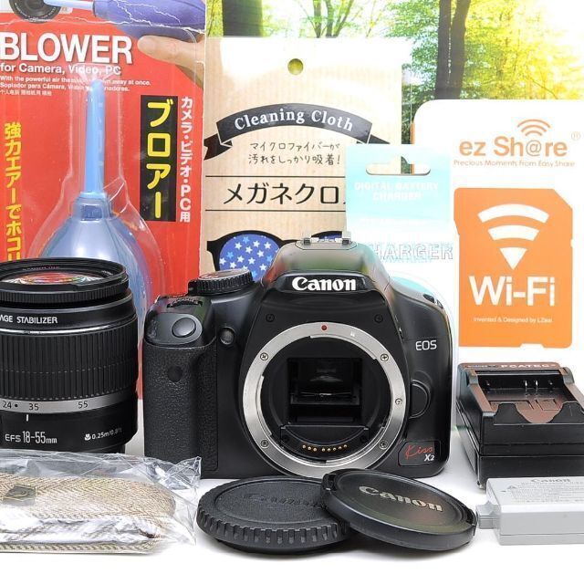 Canon Kiss X2☆スマホ転送OK&即日発送☆入門用一眼レフ☆3083