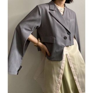 アメリヴィンテージ(Ameri VINTAGE)の着１回 SHIRT SET STAIRS JACKET グレーM(テーラードジャケット)