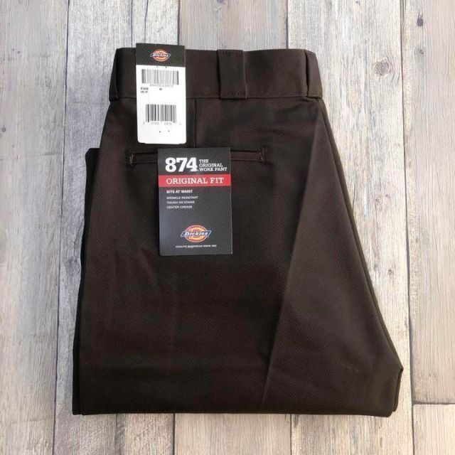 新品未使用　Dickiesダブルニー ダークブラウン　34×32  ワークパンツ