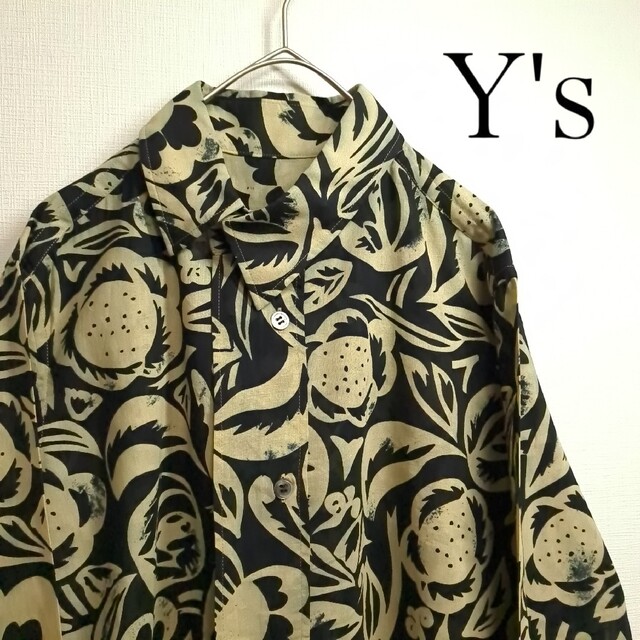 Y's - 【美品】Y's/ワイズ 総柄 デザイン 長袖 シャツ 黒×黄土色 2/Mの通販 by ゴッチ's shop｜ワイズならラクマ