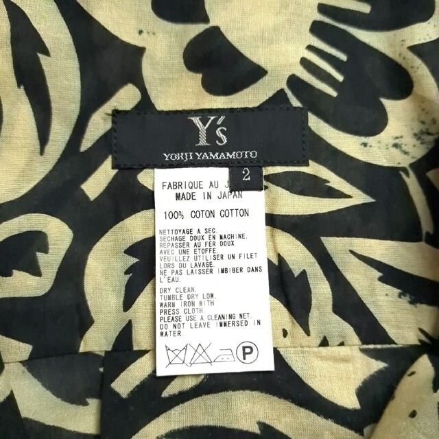 Y's - 【美品】Y's/ワイズ 総柄 デザイン 長袖 シャツ 黒×黄土色 2/Mの通販 by ゴッチ's shop｜ワイズならラクマ