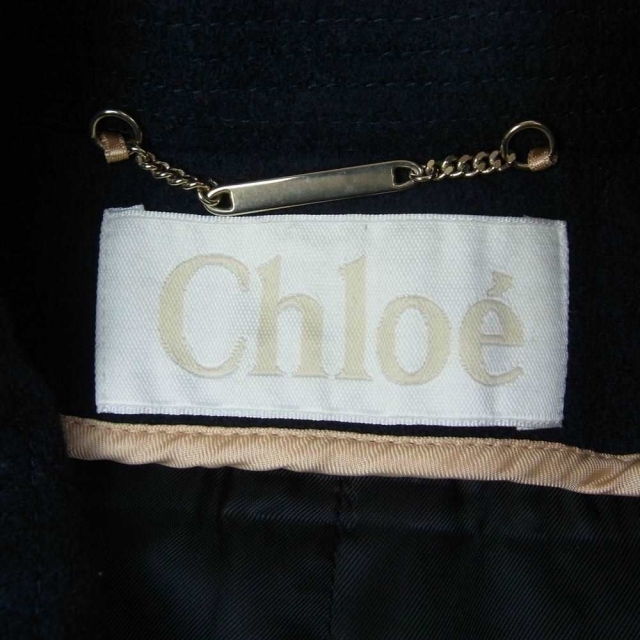 Chloe(クロエ)のChloe クロエ コート ウール ダブル ケープ コート ネイビー系 34【中古】 レディースのジャケット/アウター(その他)の商品写真