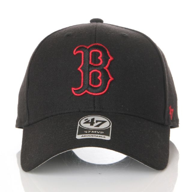 47 Brand(フォーティセブン)の【新品】47BLAND MVP キャップ B レッドソックス 帽子 黒 メンズの帽子(キャップ)の商品写真