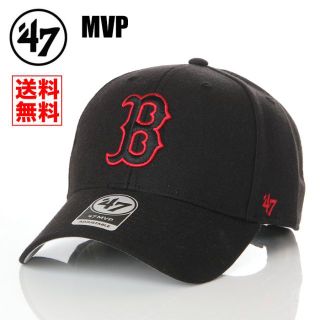 フォーティセブン(47 Brand)の【新品】47BLAND MVP キャップ B レッドソックス 帽子 黒(キャップ)